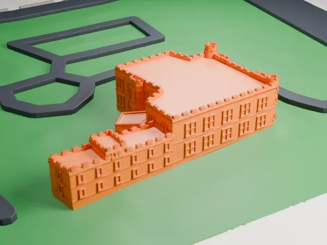 Alnwick Hall model, South view