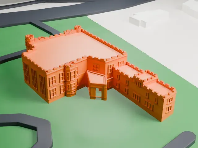 Alnwick Hall model, West view