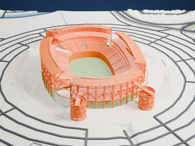 Aloha Stadium model, North view
