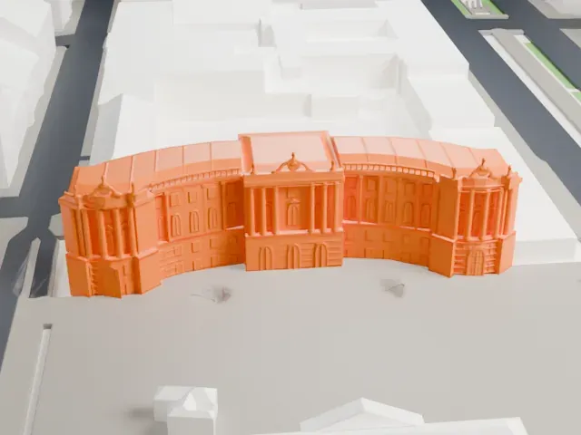 Alte Bibliothek model, East view
