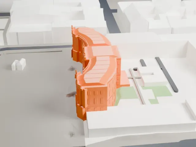 Alte Bibliothek model, North view