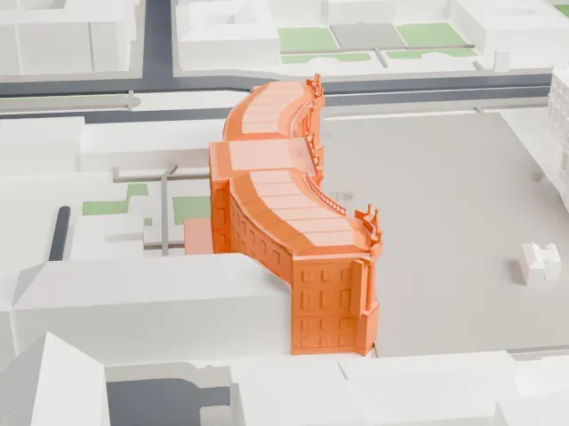 Alte Bibliothek model, South view