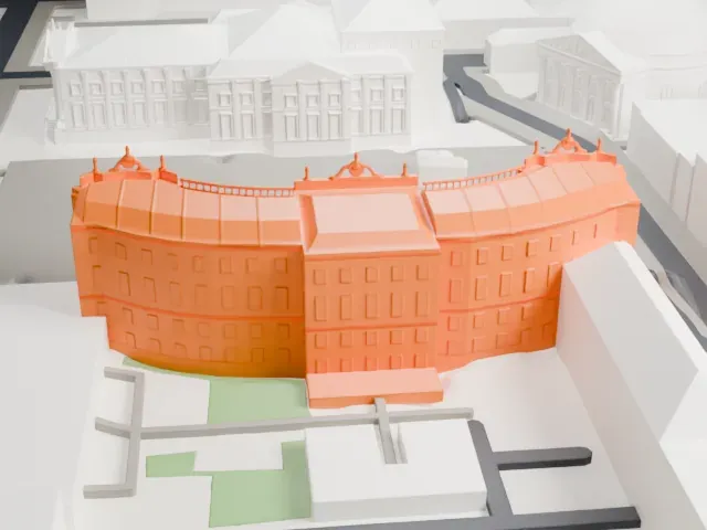 Alte Bibliothek model, West view