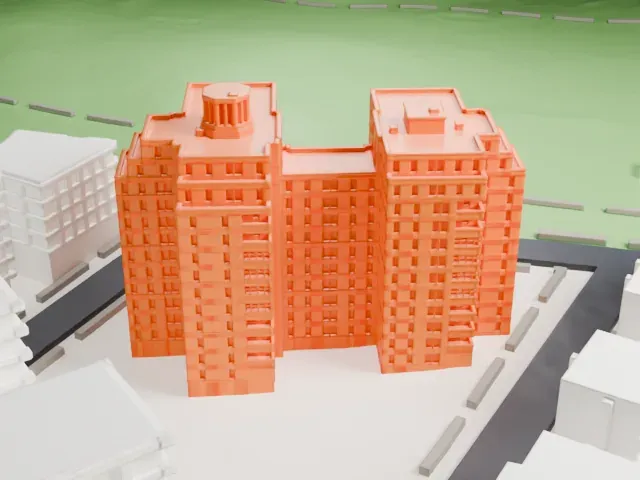 Amalgamated Housing Cooperative model, South view