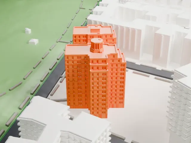 Amalgamated Housing Cooperative model, West view