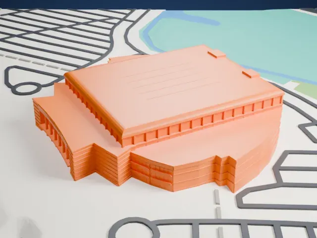 Amerant Bank Arena model, East view