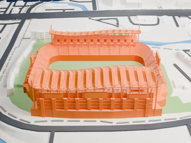 America First Field model, West view