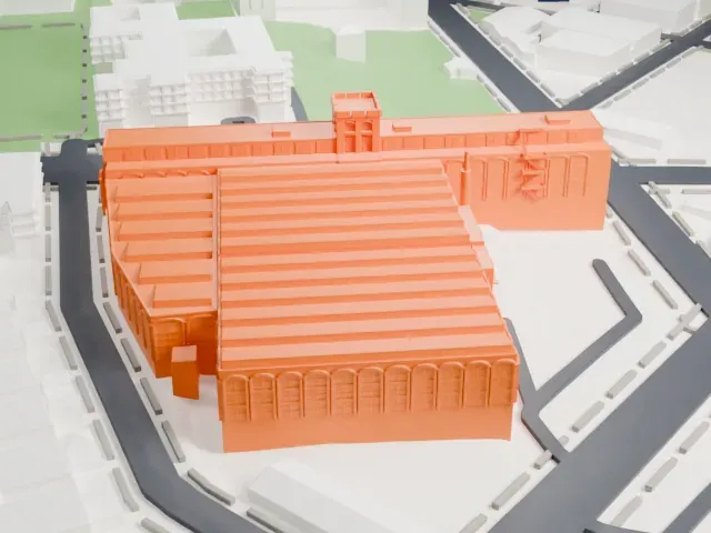 American Bank Note Company Printing Plant model, North view
