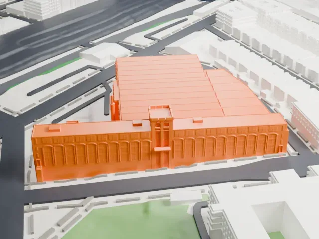 American Bank Note Company Printing Plant model, South view