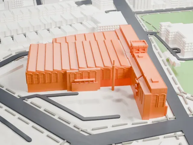 American Bank Note Company Printing Plant model, West view