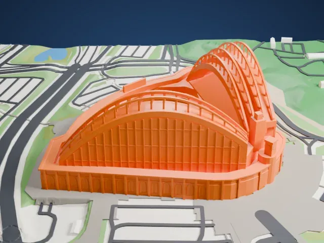 American Family Field model, North view