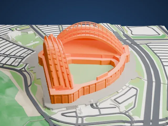American Family Field model, South view