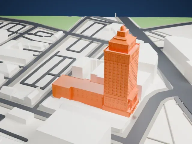 American Insurance Company Building model, South view