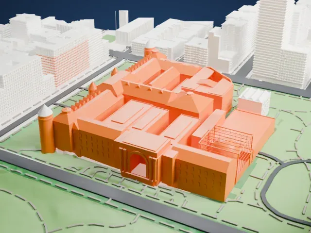 American Museum of Natural History model, East view