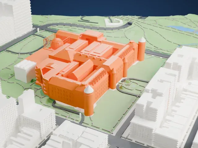 American Museum of Natural History model, West view