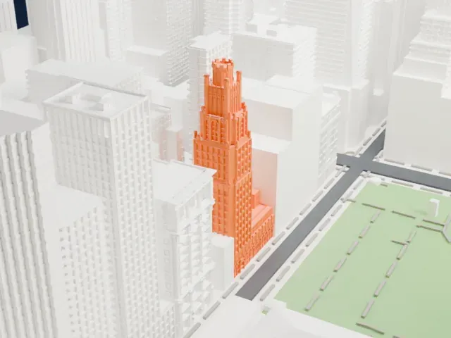 American Radiator Building model, East view