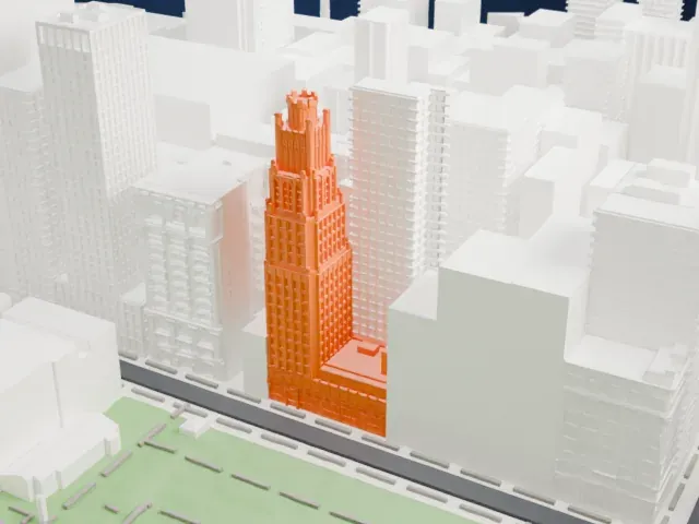 American Radiator Building model, North view