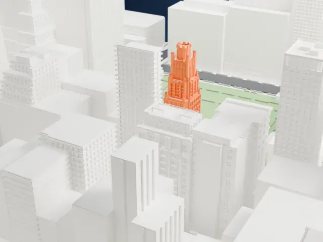 American Radiator Building model, South view