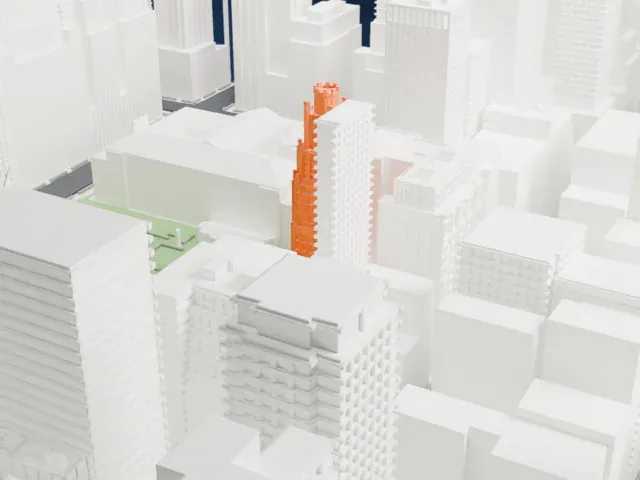 American Radiator Building model, West view