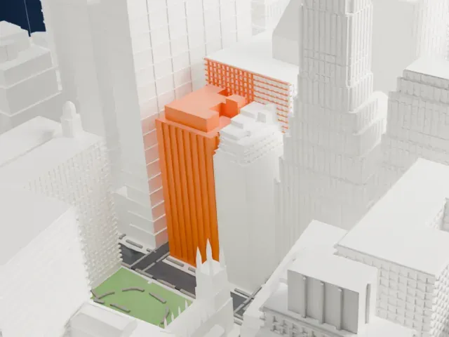 American Surety Building model, West view
