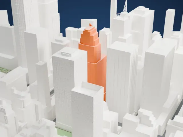 Americas Tower model, East view