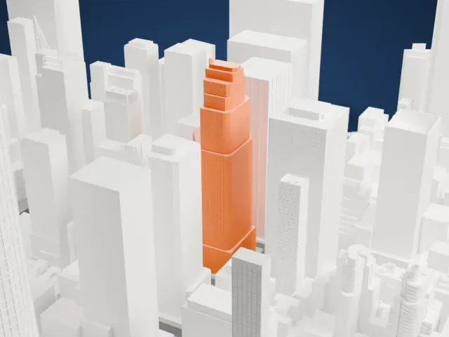 Americas Tower model, South view