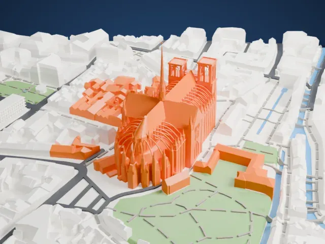 Amiens Cathedral model, East view