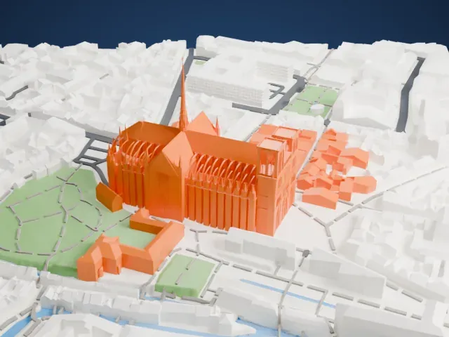 Amiens Cathedral model, North view