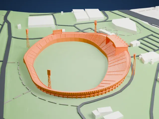 Amman International Stadium model, North view