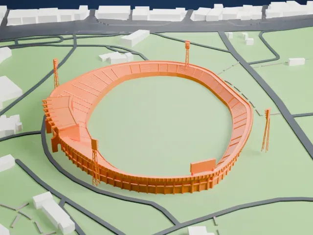 Amman International Stadium model, South view