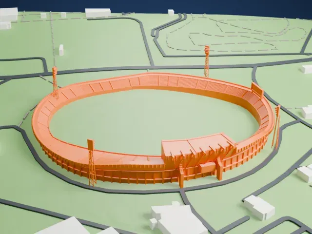 Amman International Stadium model, West view