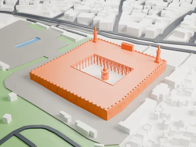 Amr ibn al-As Mosque model, East view