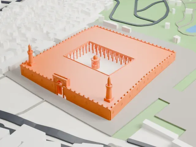 Amr ibn al-As Mosque model, West view