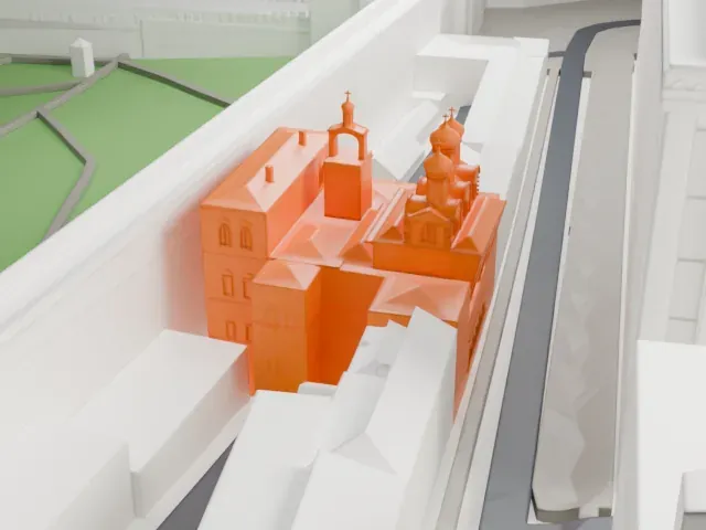 Amusement Palace model, South view