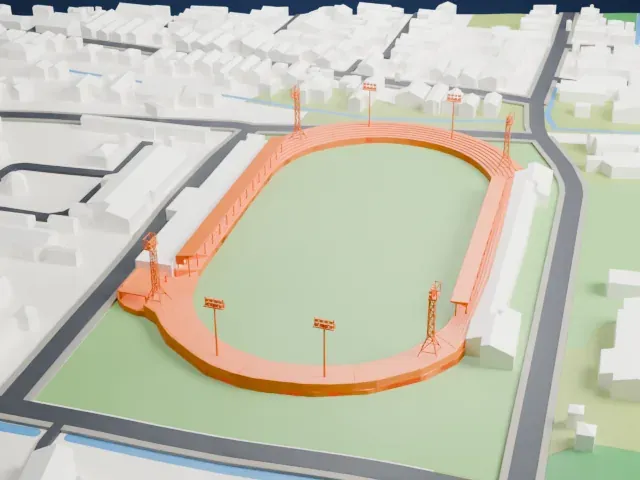 André Kamperveen Stadion model, East view
