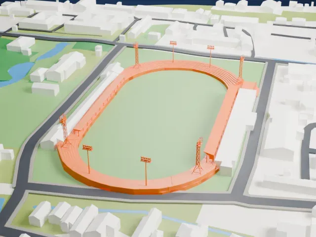 André Kamperveen Stadion model, West view