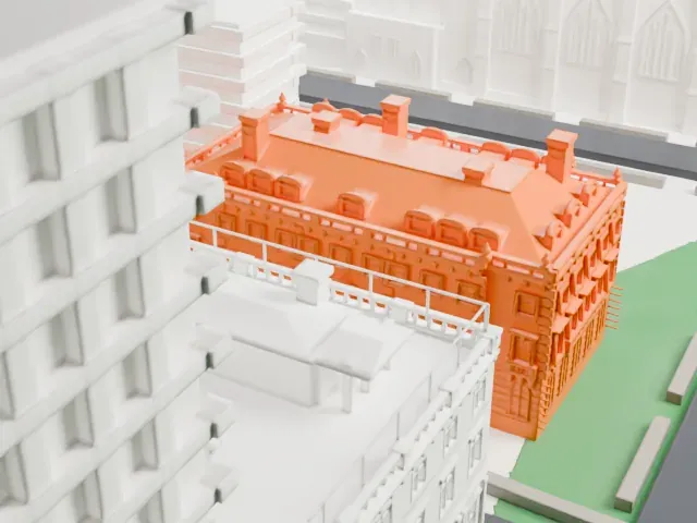 Andrew Carnegie Mansion model, North view