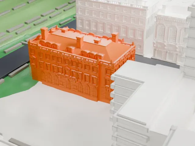 Andrew Carnegie Mansion model, South view