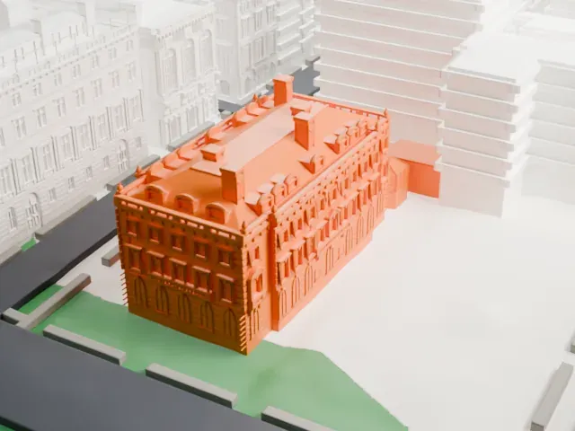 Andrew Carnegie Mansion model, West view