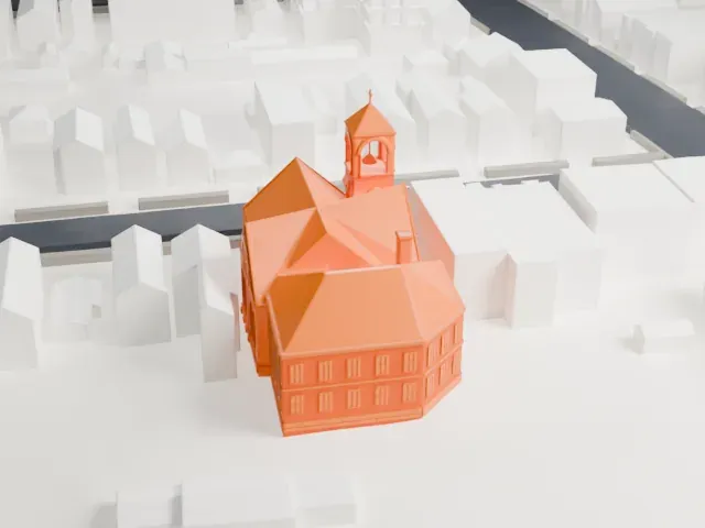 Andrews United Methodist Church model, East view