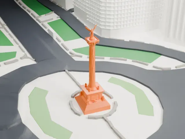 Ángel de la Independencia model, East view