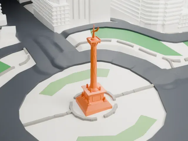 Ángel de la Independencia model, North view