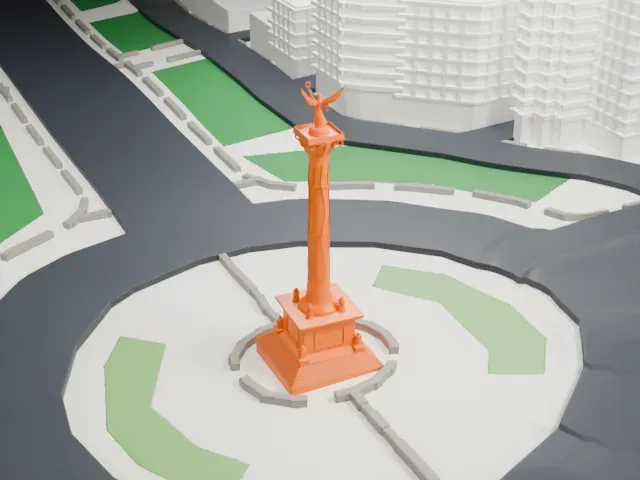 Ángel de la Independencia model, West view