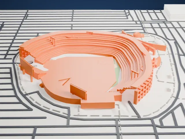 Angel Stadium model, North view