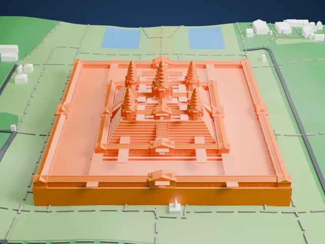 Angkor Wat model, East view