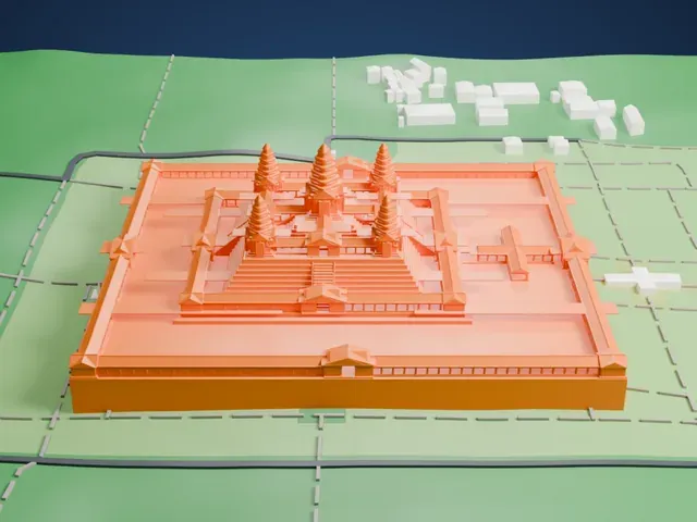Angkor Wat model, North view