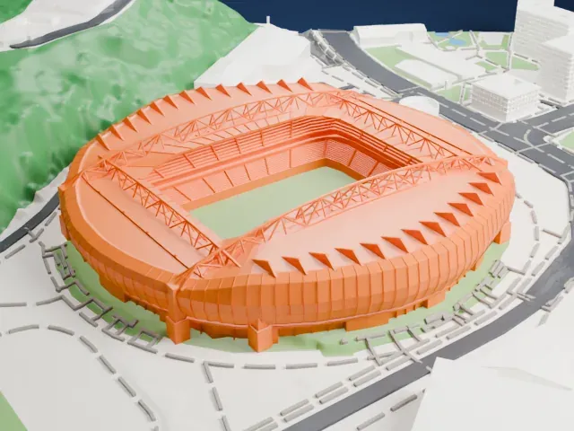 Anoeta Stadium model, East view