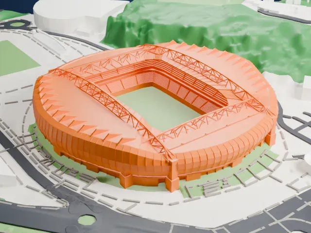 Anoeta Stadium model, North view