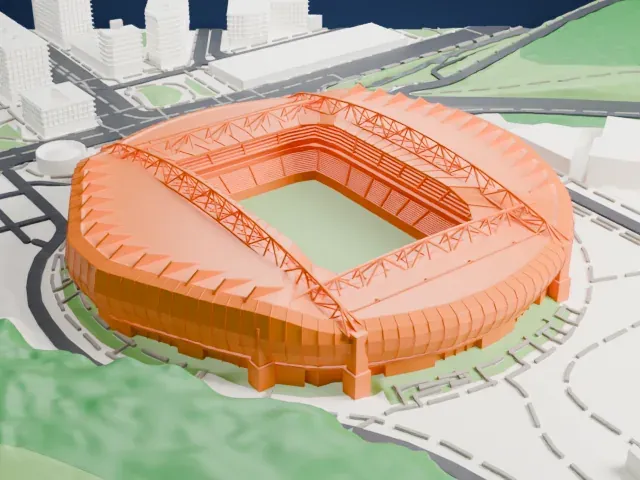 Anoeta Stadium model, South view