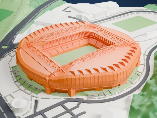 Anoeta Stadium model, West view